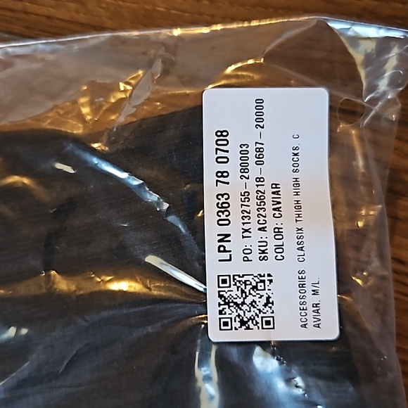 SAVAGE X FENTY CLASSIX THIGH- HIGH SOCKS - BLACK CAVIAR / SKY HIGH BLUE SZ M/L - Picture 9 of 11